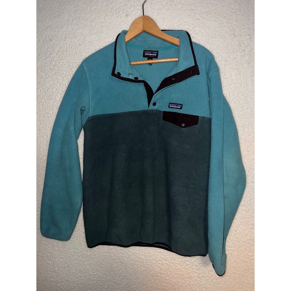 Patagonia Synchilla Snap-T Fleece Pullover Teal Green Womens XL
